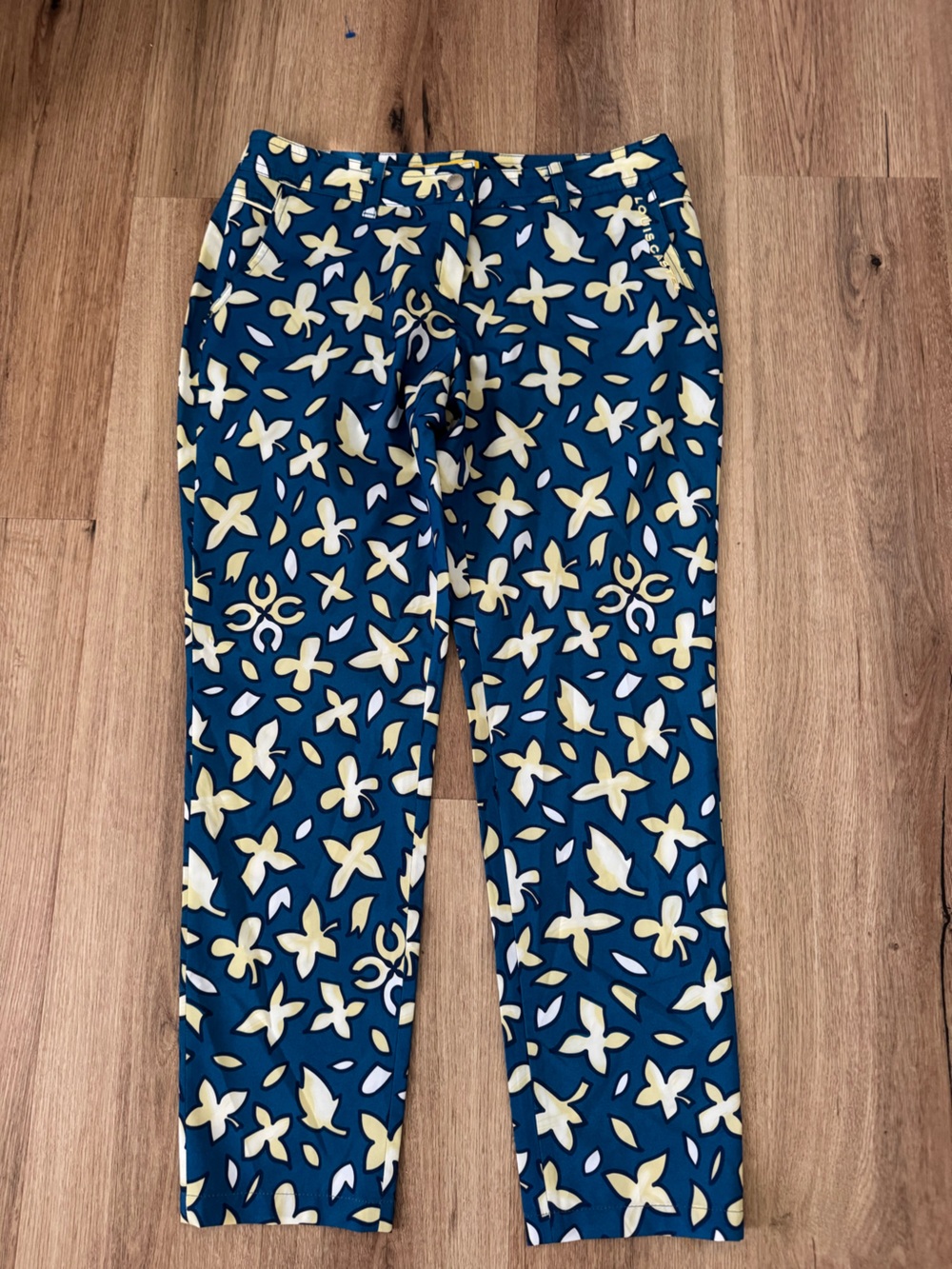 Louis Castel Women's Teal Floral Golf Pants